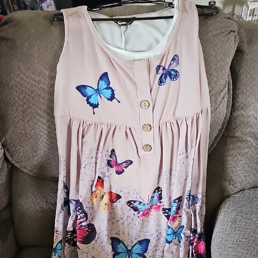 Butterfly Print Maxi Dress